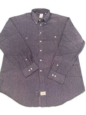 NWT Lawton Harbor Men's XL Button Down Eclipse Blue Herringbone Shirt